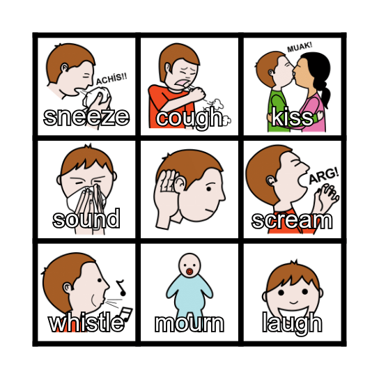 Body Sounds ID Game Bingo Card