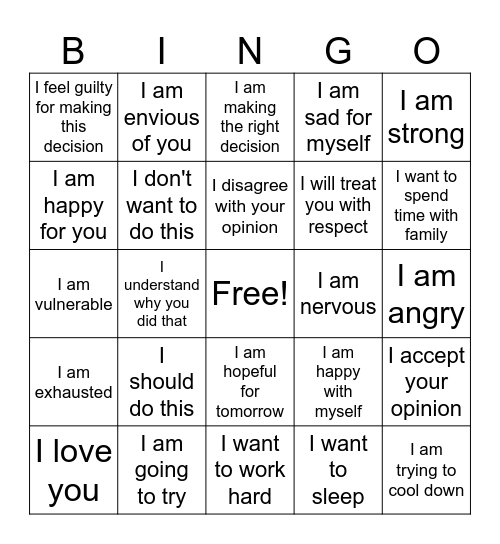 Walking the Middle Path Bingo Card