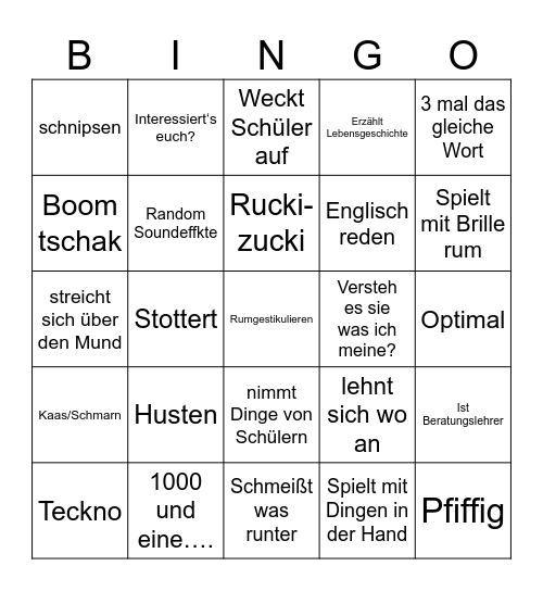 Pawlitschko Bingo Card