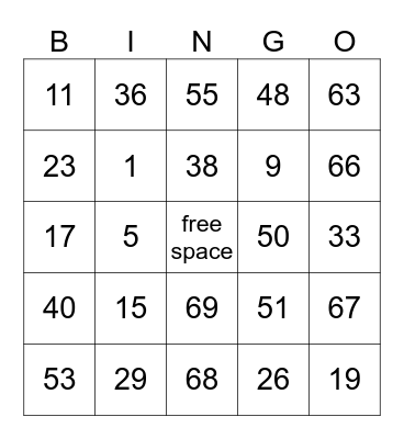 bingo Card