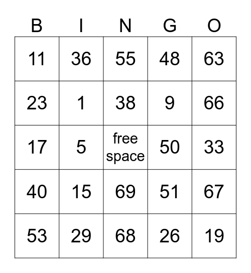bingo Card