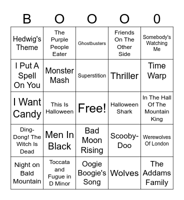 Halloween Bingo Card