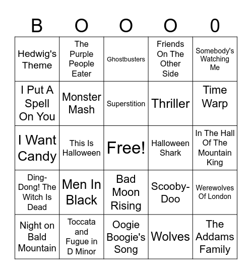 Halloween Bingo Card