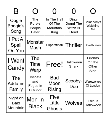 Halloween Bingo Card
