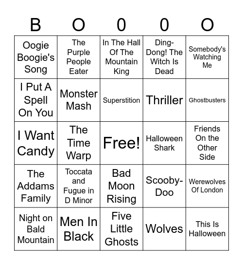 Halloween Bingo Card