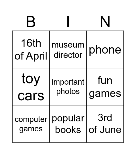 Welcome Unit Rise and Shine Bingo Card