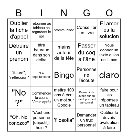 Bingo d'Enrique Bingo Card
