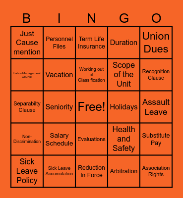 GLASS  CONTRACT 101 Bingo Card
