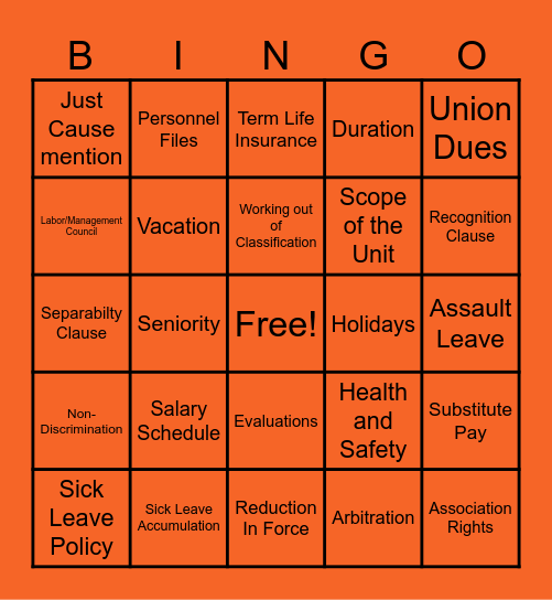 GLASS  CONTRACT 101 Bingo Card