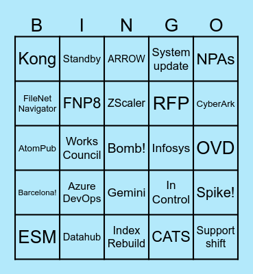 Doc. Mgt. Squad Bingo Card