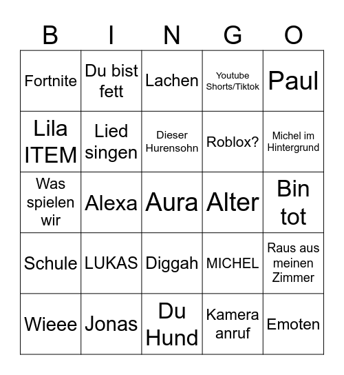 wtf Bingo Card