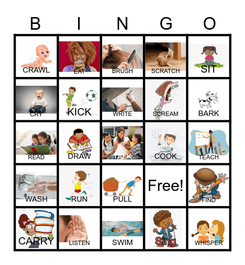 VERBS! Bingo Card