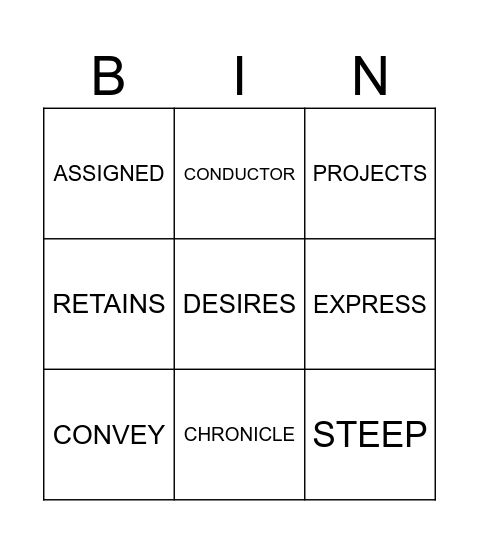 VOCAB BINGO Card