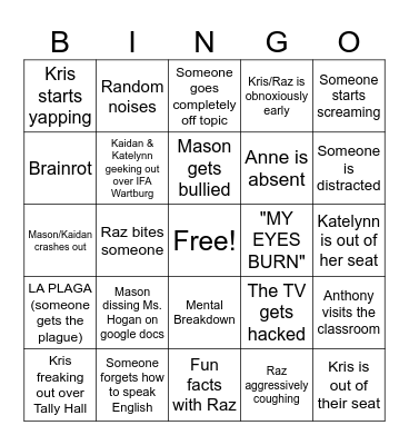 AM Video Production Bingo 3 Bingo Card