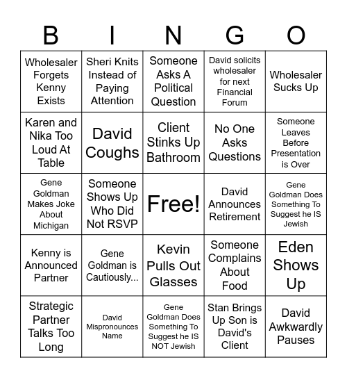 Financial Forum Fall 2024 Bingo Card