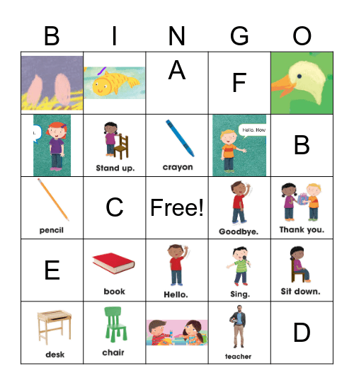 At School Bingo Card