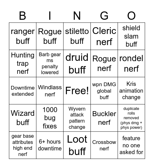 SDF CRASHOUT #69 Bingo Card