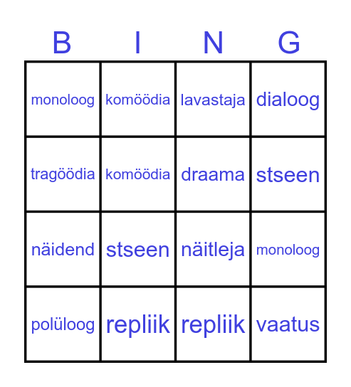 Leia keegi, kes teab nende mõistete tähendust! Bingo Card