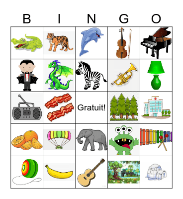 Vrais amis - Cognates! Bingo Card