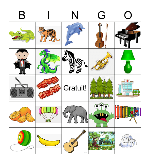 Vrais amis - Cognates! Bingo Card