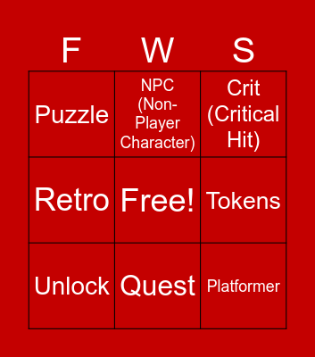 Videogames Bingo Card