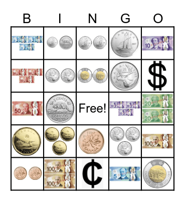 Money Bingo Card