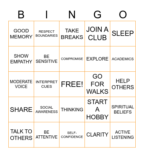 WELLNESS BINGO Card