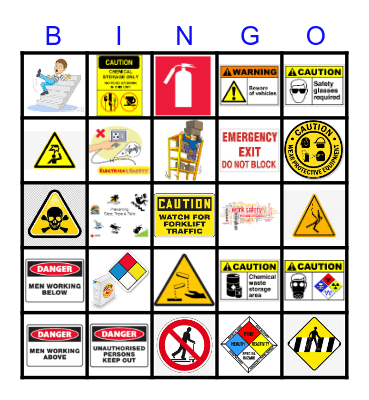 SAFETY FIRST Bingo Card