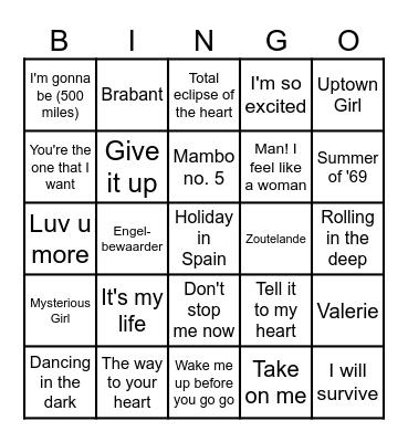 MUZIEKBINGO WPDA I & N Bingo Card