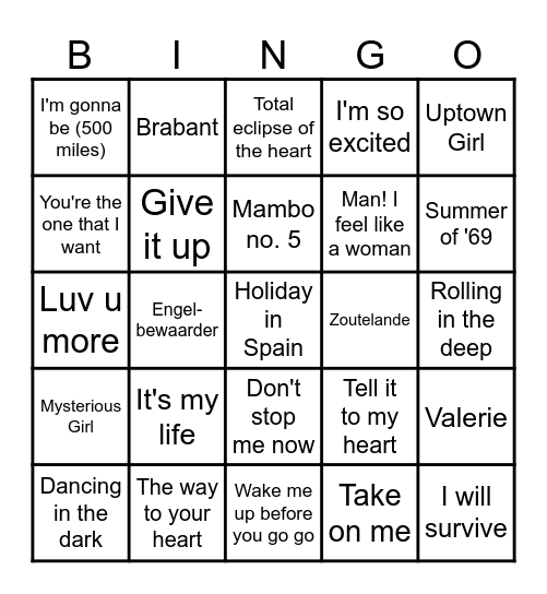 MUZIEKBINGO WPDA I & N Bingo Card