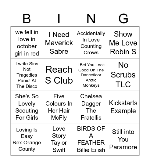 Music Bingo! Bingo Card