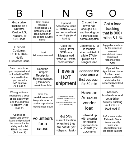 CO Bingo Card