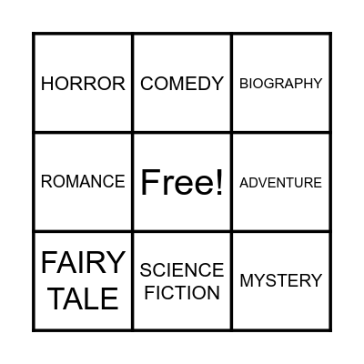 BOOK GENRES Bingo Card