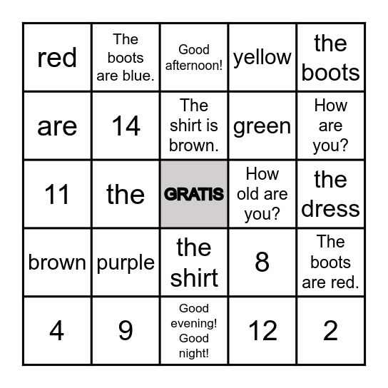 5th/6th Grade- Quarter 1 Bingo- 24/25 Bingo Card