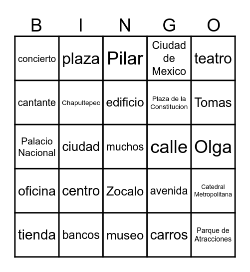 El Centro Bingo Card