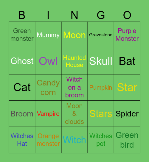 Halloween Bingo Card