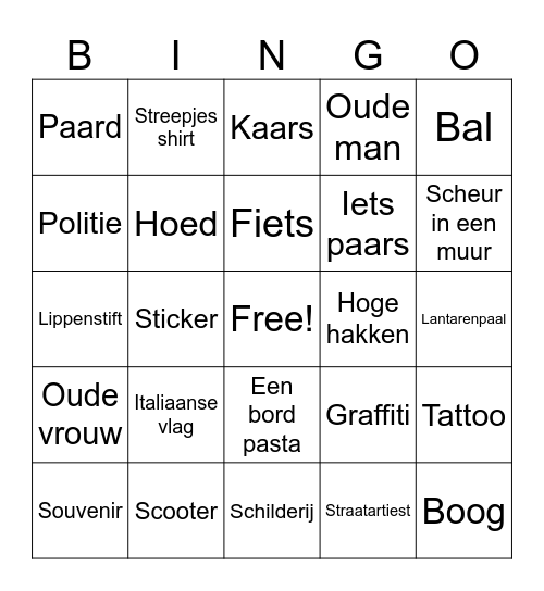 Foto Bingo Card