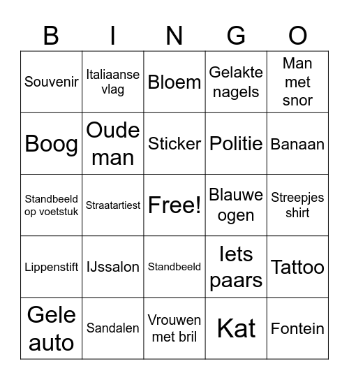 Foto Bingo Card