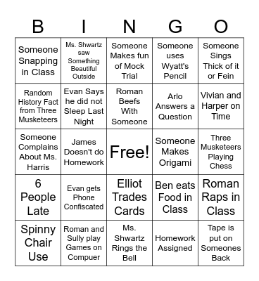 Science Bingo Card