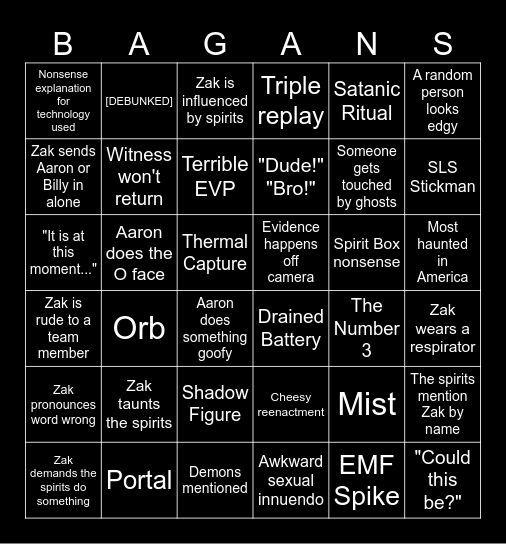 I NEVER BELIEVED IN TOAST Bingo Card