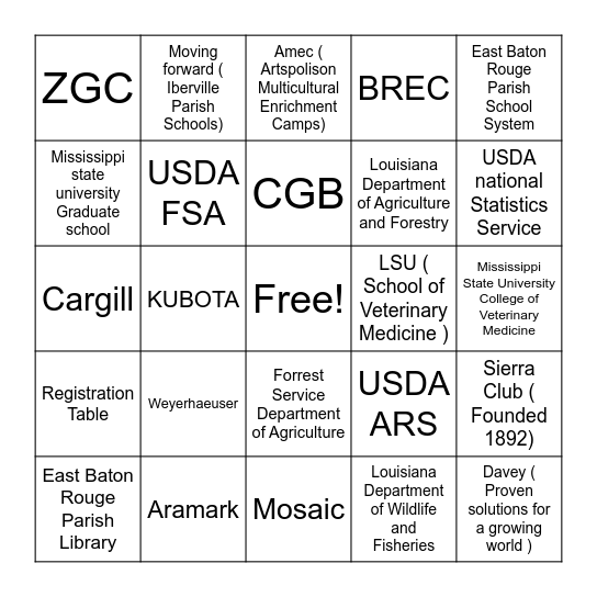 A.C.E Bingo Card