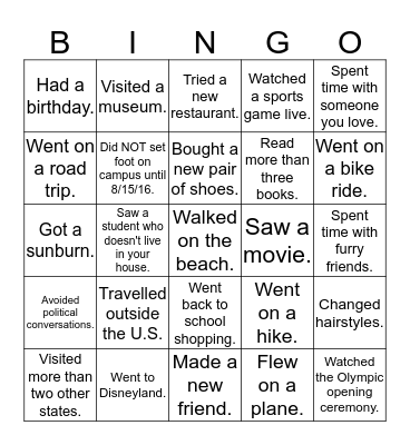 BINGO! Bingo Card