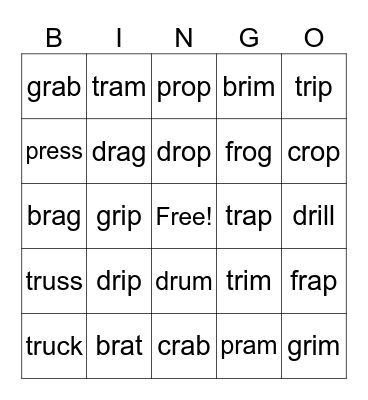 r-blends Bingo Card