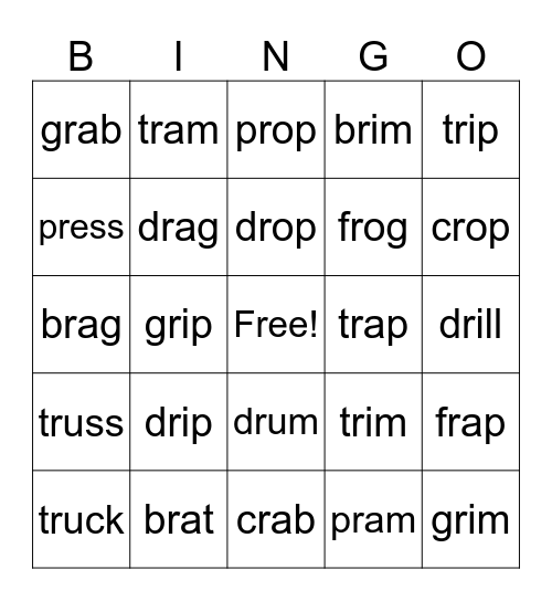 r-blends Bingo Card