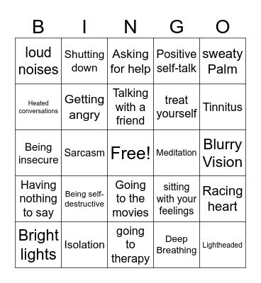 Social Skills Bingo Card