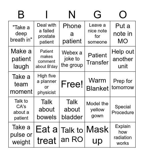 MRT WEEK Bingo Card