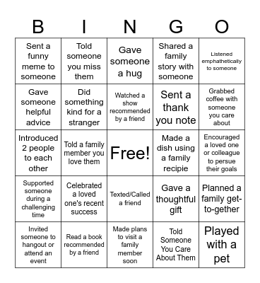 Friendsgiving Bingo Card