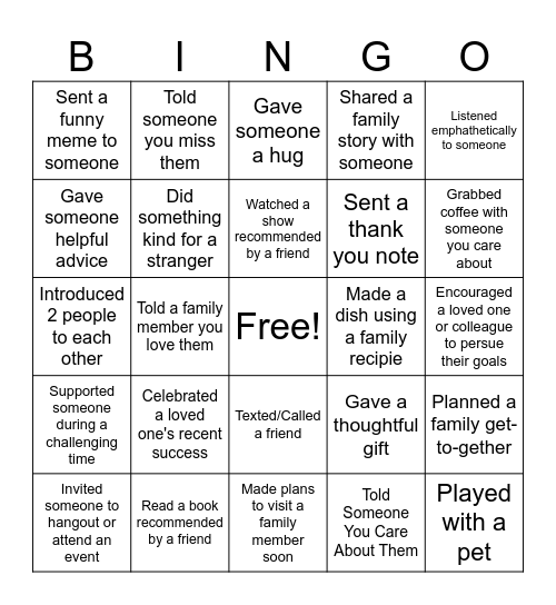 Friendsgiving Bingo Card