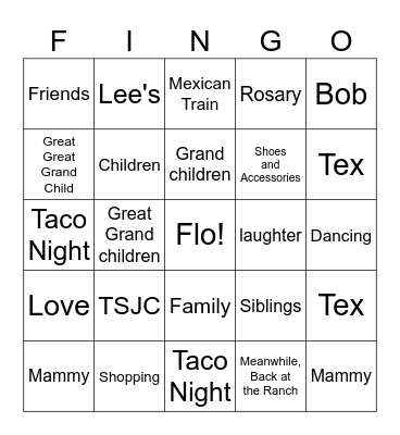 90th Birthday FLINGO Bingo Card