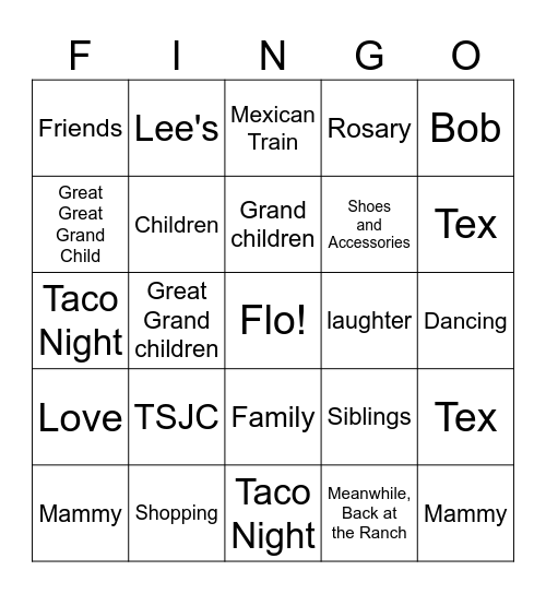 90th Birthday FLINGO Bingo Card